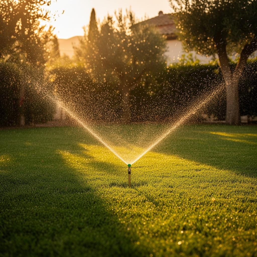 Regar el césped por la mañana o por la noche: qué es mejor